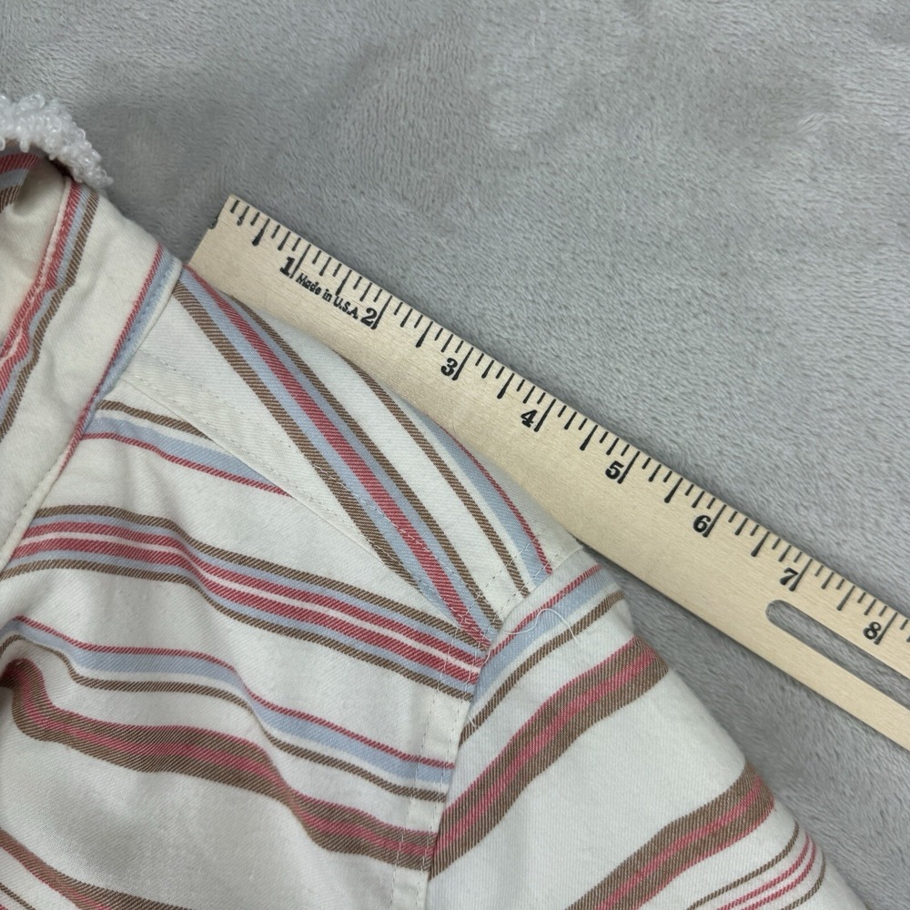 Orvis Shacket Womens Medium Shirt Jacket Fleece Lined Plaid Flannel Snap Button - Picture 14 of 15